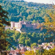 Das Heidelberger Schloss vom Philosophenweg aus