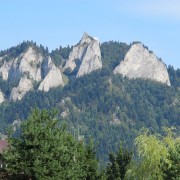 Der Trzy Korony (Drei- Kronen-Berg) vom Fluß Dunajetz aus gesehen